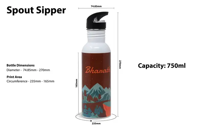 Personalized Spout Sipper Bottle 750 ml