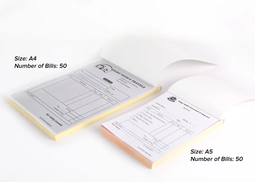 Bill books printing- Color and B&W Bill books Printing Online- Inkmonk
