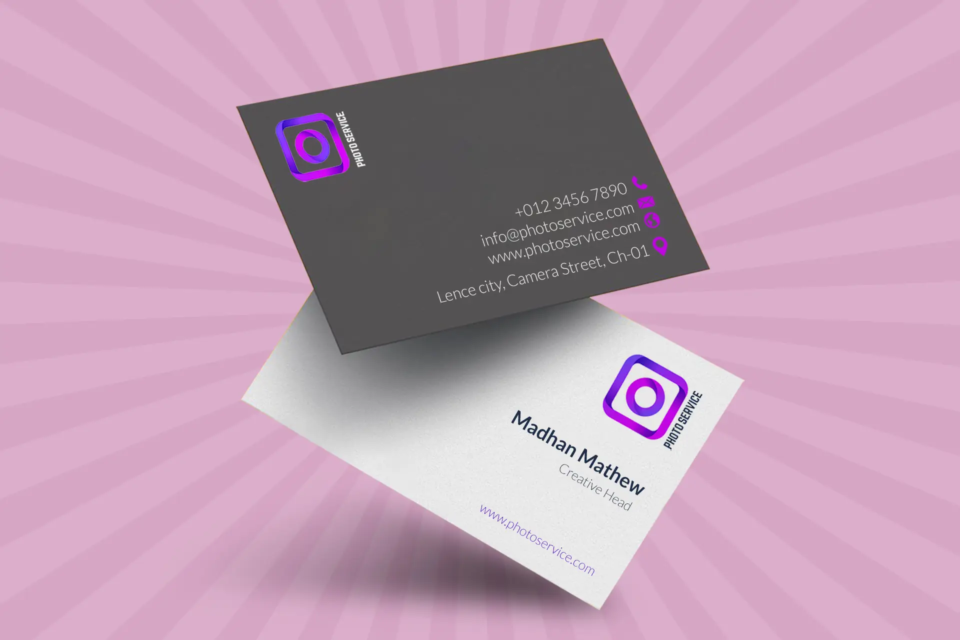 Rectangle Business Card Template Landscape 