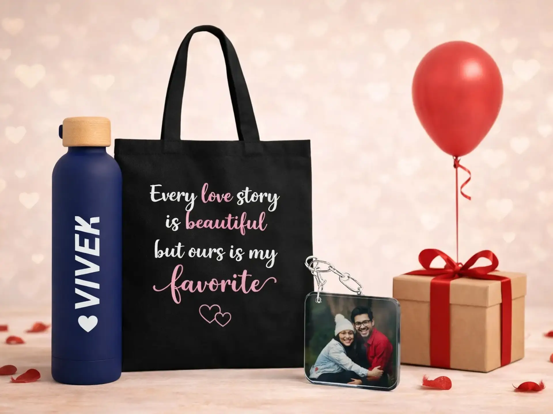 Sipper Tote Bag Keychain Combo