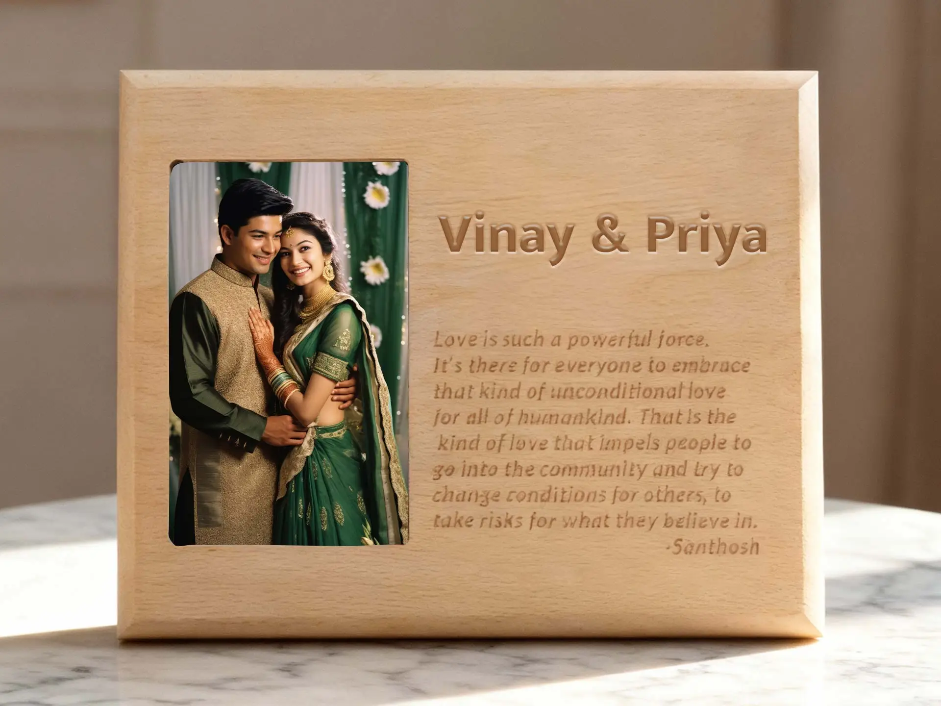 Wooden Engraved Plaque with Photo