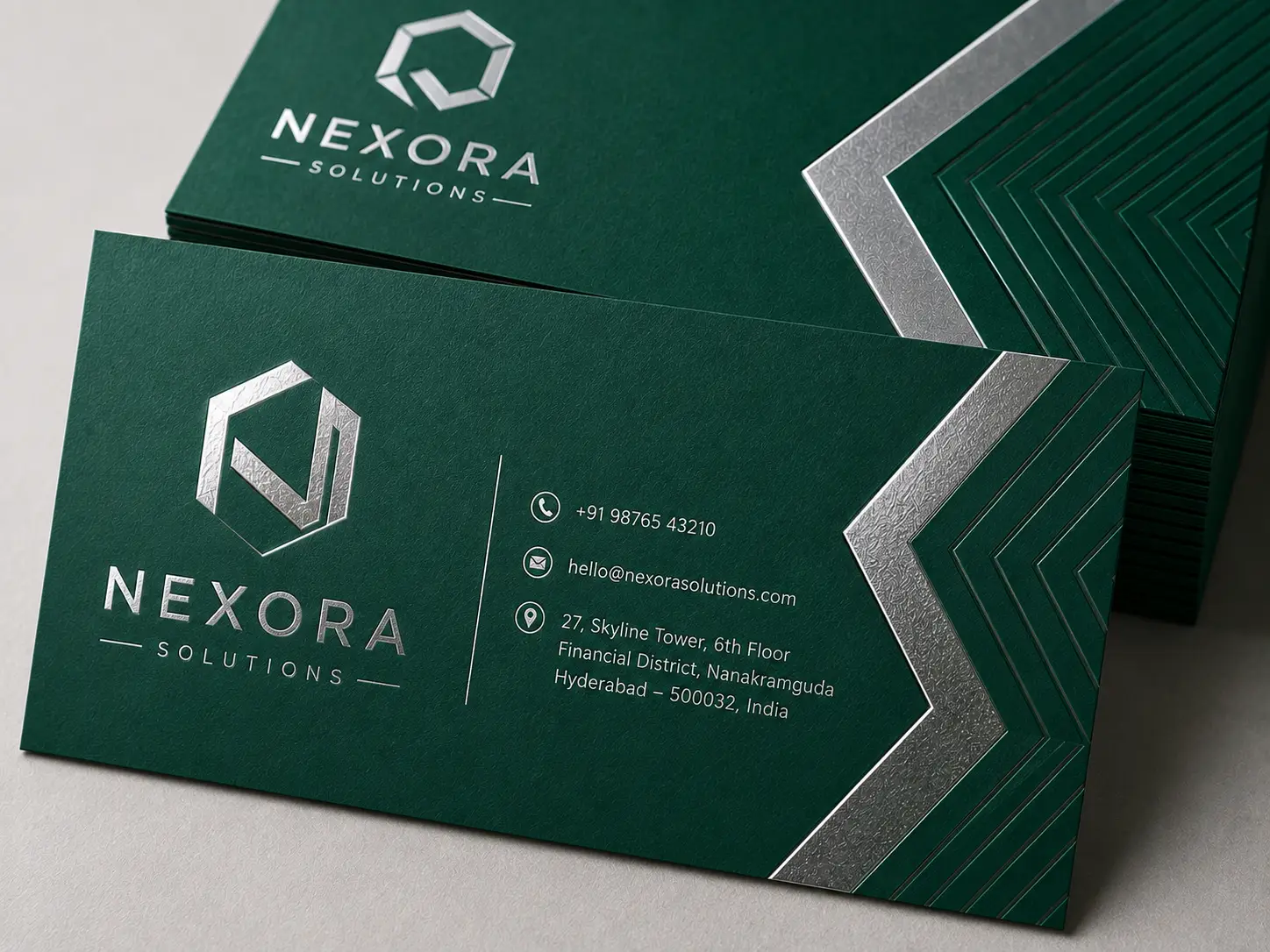 Silver Foil Visiting Cards