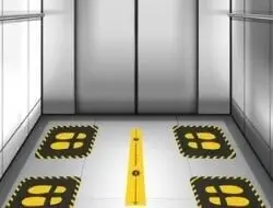 Customized Yellow Social Distancing Floor Sticker