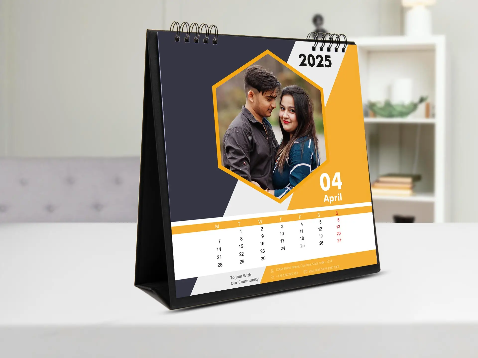 Personalized Big Square Desktop Calendar