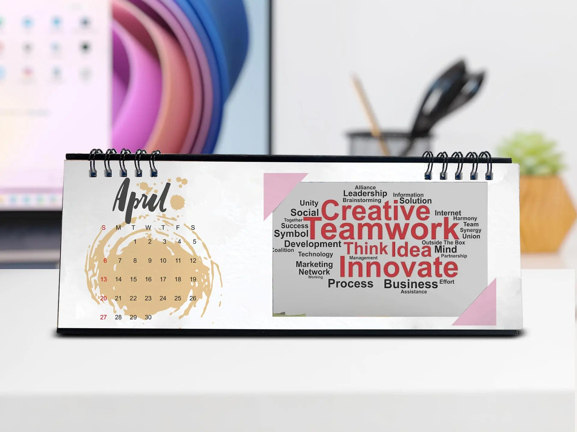 Personalized Long Desktop Calendar 